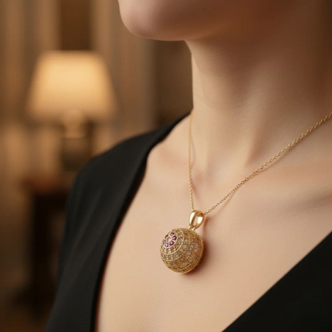 Premium 3-in-1 Party Gold Jewelry Set – Necklace, Ring & Earrings