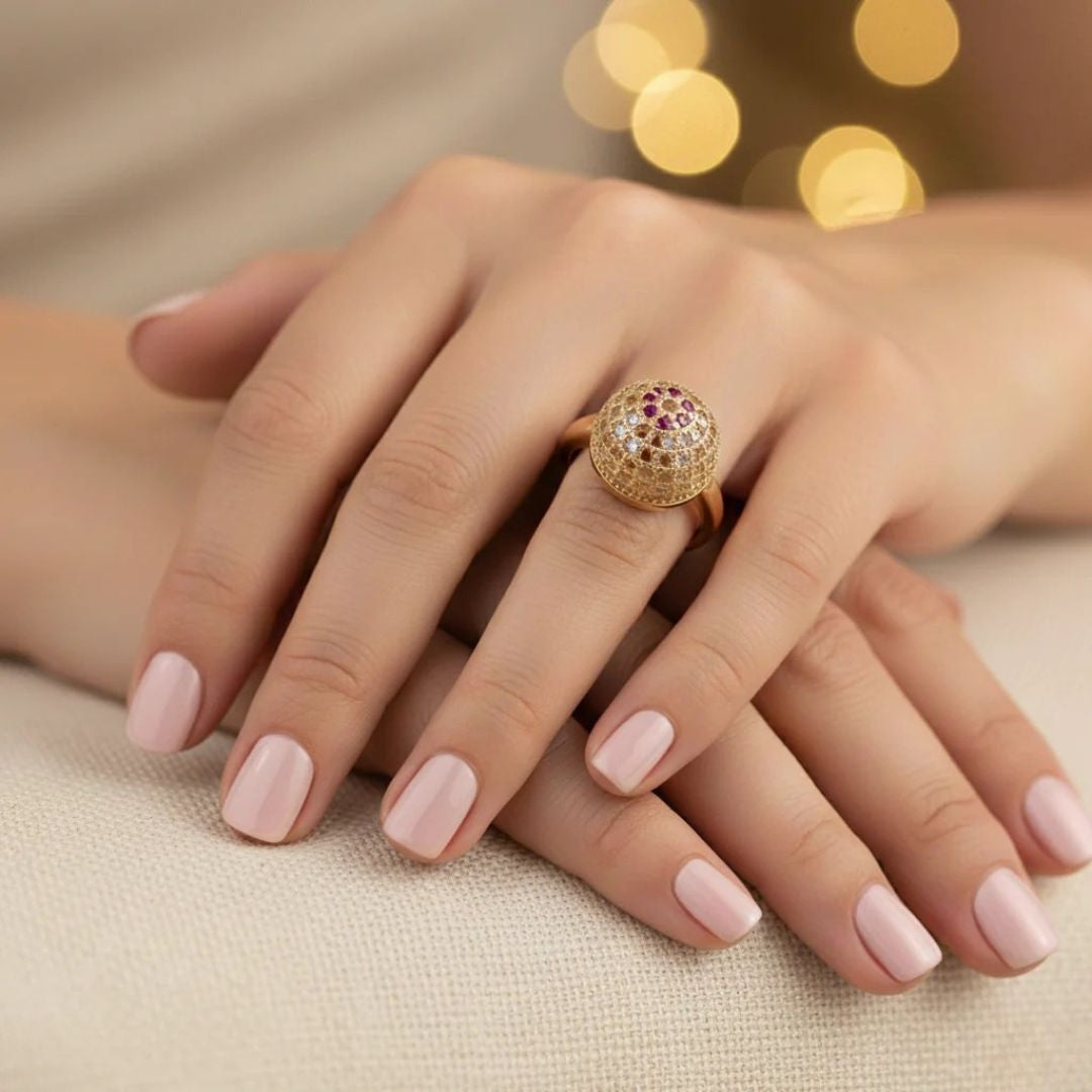 Premium 3-in-1 Party Gold Jewelry Set – Necklace, Ring & Earrings